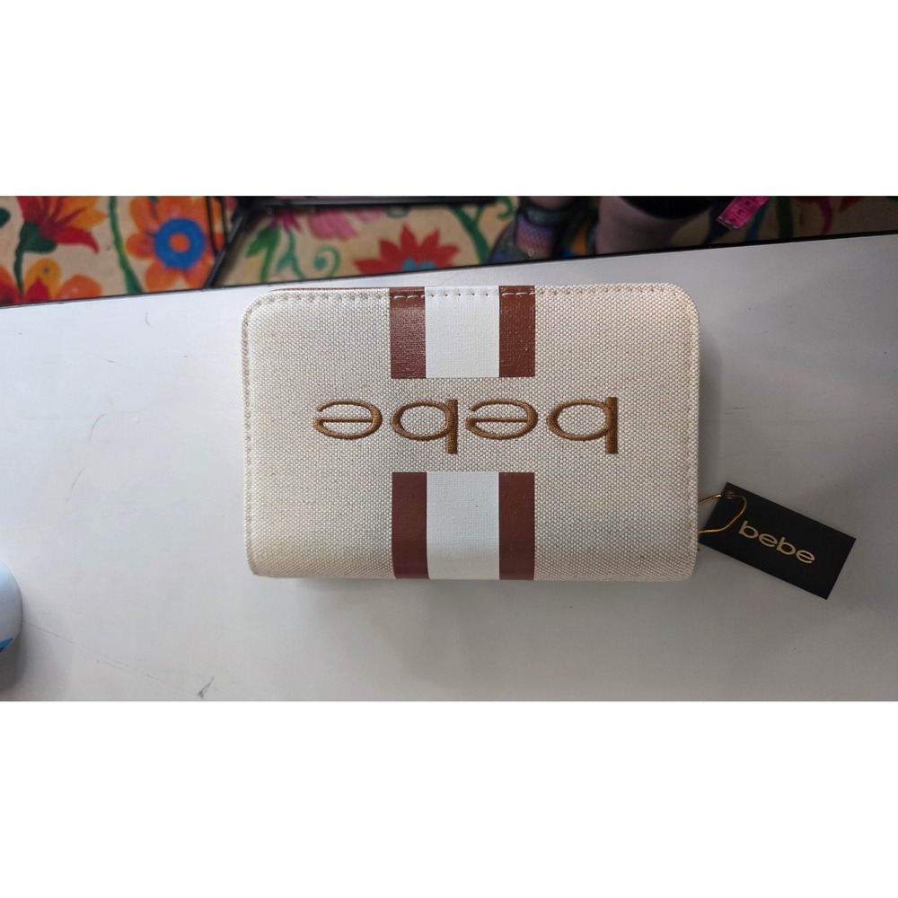 Bebe Canvas Crossbody Bag Womens OS Caramel New With Tags